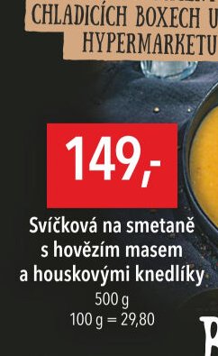 Svíčková na smetaně s hovězím masem a houskovými knedlíky