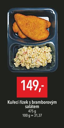 Kuřecí řízek s bramborovým salátem