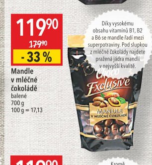 Mandle v mléčné čokoládě