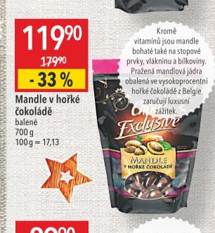 Mandle v hořké čokoládě