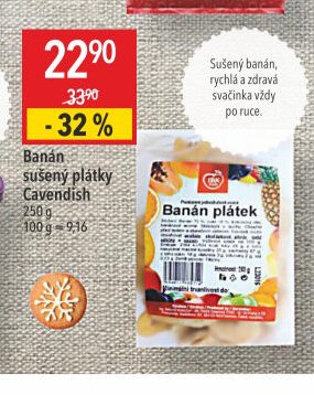 Banán sušený plátky Cavendish