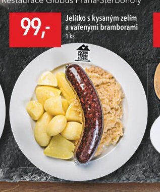 Jelítko s kysaným zelím a vařenými bramborami