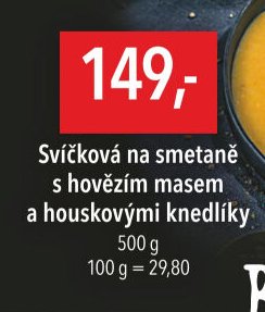Svíčková na smetaně s hovězím masem a houskovými knedlíky