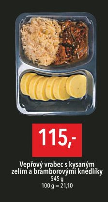 Vepřový vrabec s kysaným zelím a bramborovými knedlíky