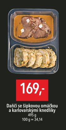 Daňčí se šípkovou omáčkou a karlovarskými knedlíky