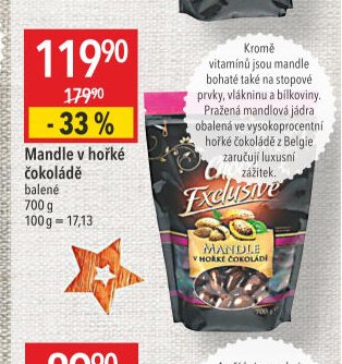 Mandle v hořké čokoládě