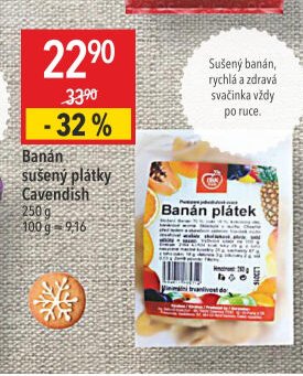 Banán sušený plátky Cavendish
