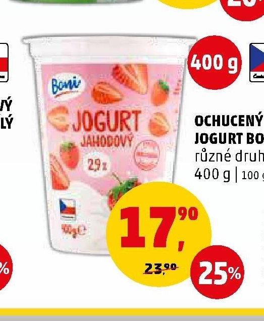 OCHUCENÝ JOGURT BONI různé druhy 400 g