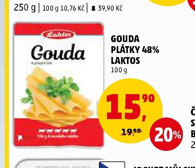 Gouda plátky 48 % Laktos 100 g