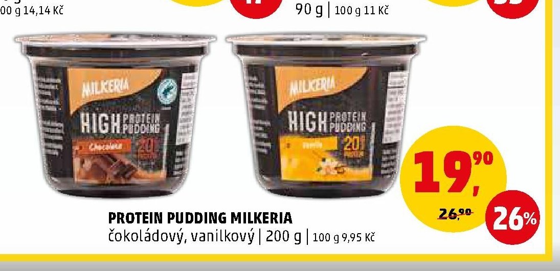 Protein Pudding Milkeria čokoládový, vanilkový 200 g