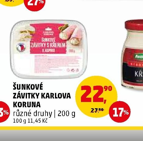 Šunkové závitky Karlova Koruna