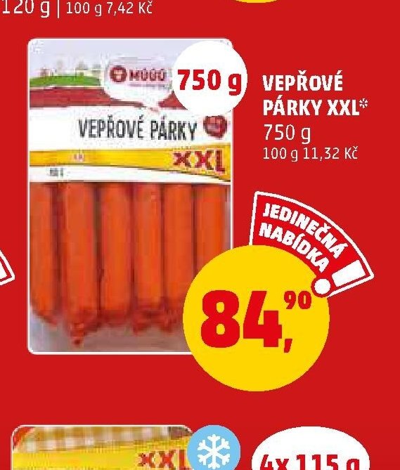 VEPŘOVÉ PÁRKY XXL