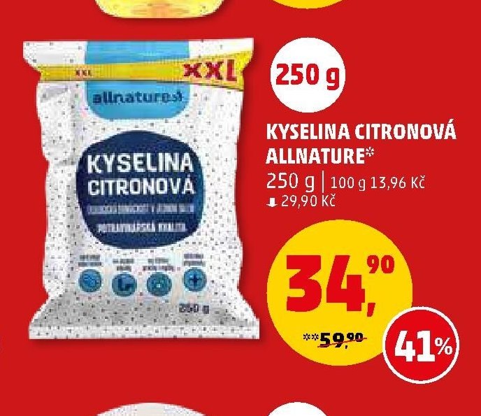 Kyselina citronová Allnature 250 g