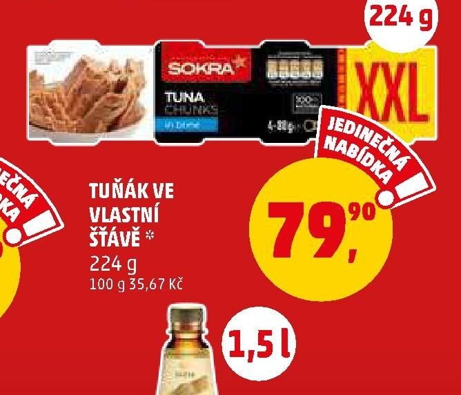 Tuňák ve vlastní šťávě 224 g