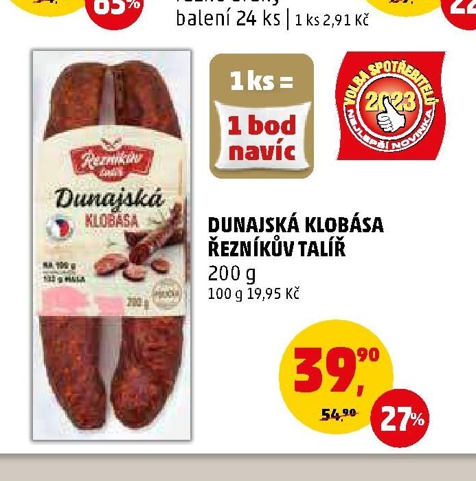 Dunajská klobása Řezníkův talíř