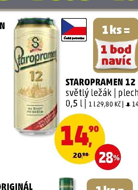 Staropramen 12 světlý ležák | plech 0,5 l