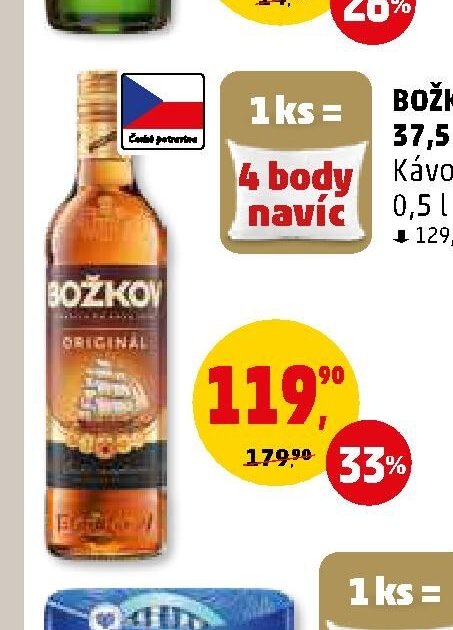 Božkov Originál 37,5 % alk. Kávový 30 % alk. 0,5 l