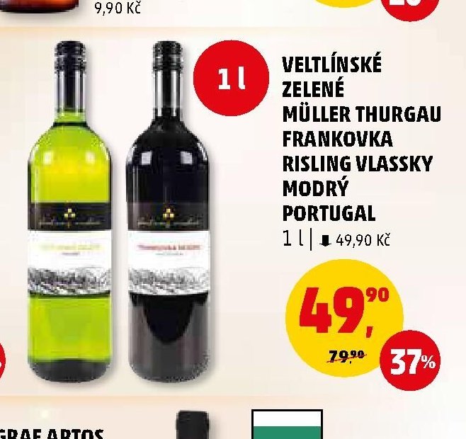 Veltlínské zelené, Müller Thurgau, Frankovka, Risling vlassky, Modrý Portugal
