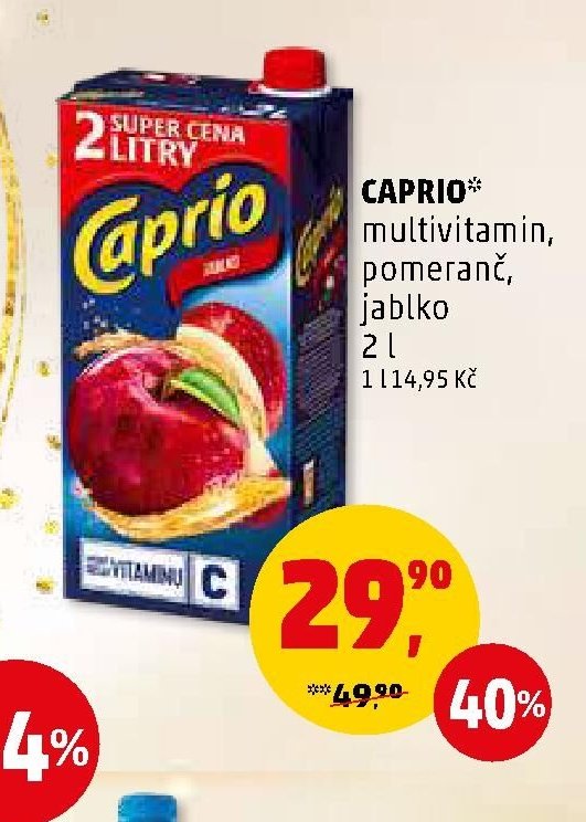 CAPRIO multivitamin, pomeranč, jablko