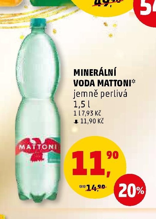 MINERÁLNÍ VODA MATTONI jemně perlivá