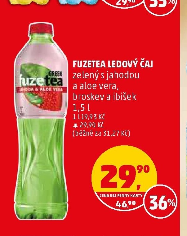 FUZETEA LEDOVÝ ČAJ zelený s jahodou a aloe vera, broskev a ibišek