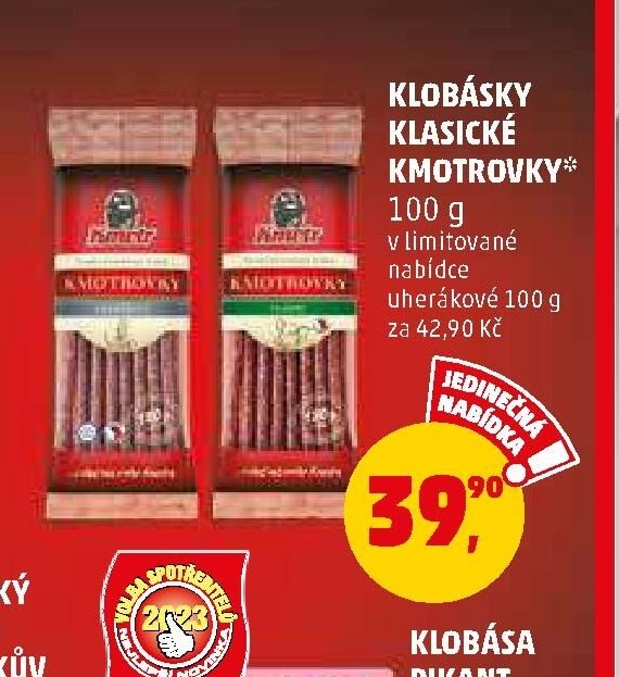 Klobásky klasické Kmotrovky 100 g