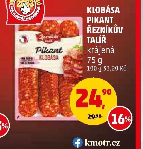 Klobása Pikant Řezníkův talíř 75 g