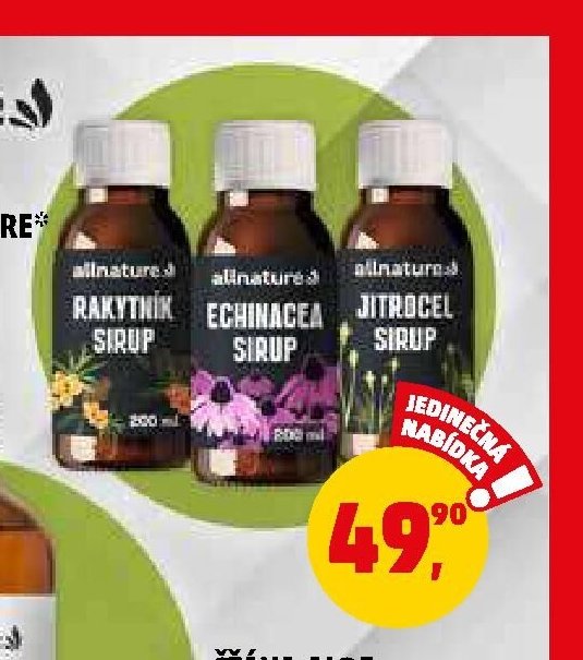 Sirup Allnature různé druhy 200 ml