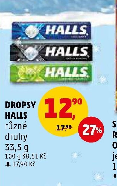 Dropsy Halls různé druhy 33,5 g