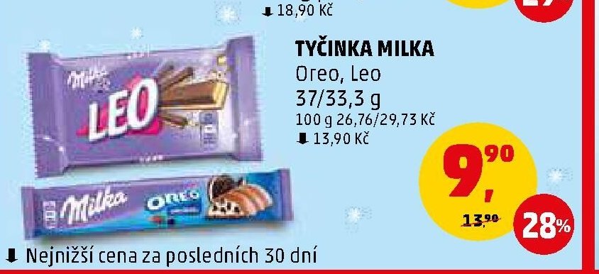 Tyčinka Milka Oreo, Leo 37/33,3 g