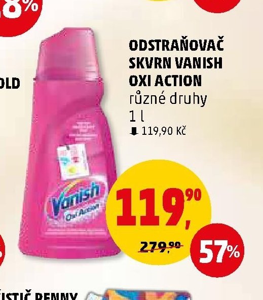 ODSTRAŇOVAČ SKVRN VANISH OXI ACTION různé druhy 1 l