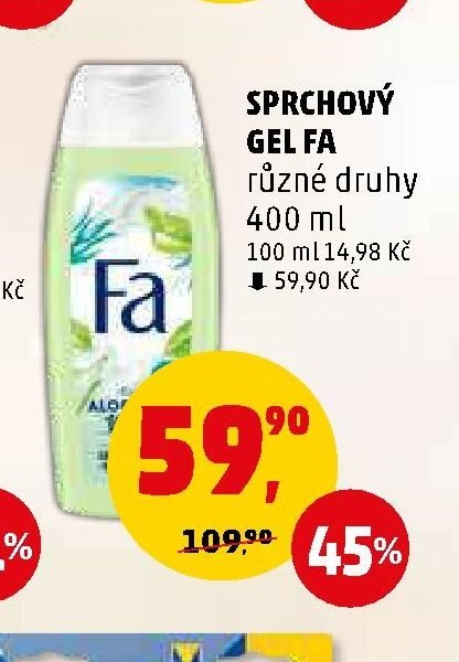 SPRCHOVÝ GEL FA různé druhy 400 ml