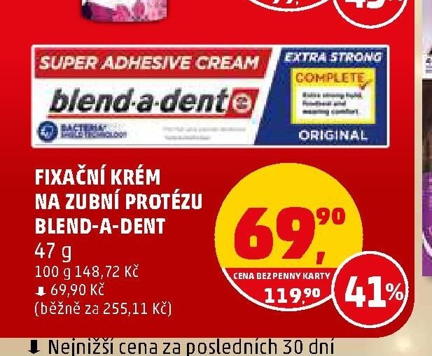 FIXAČNÍ KRÉM NA ZUBNÍ PROTÉZU BLEND-A-DENT 47 g