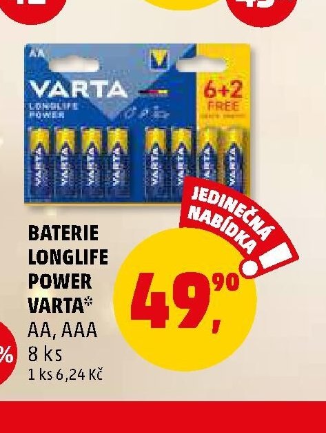 BATERIE LONGLIFE POWER VARTA AA, AAA 8 ks