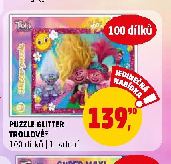 PUZZLE GLITTER TROLLOVÉ