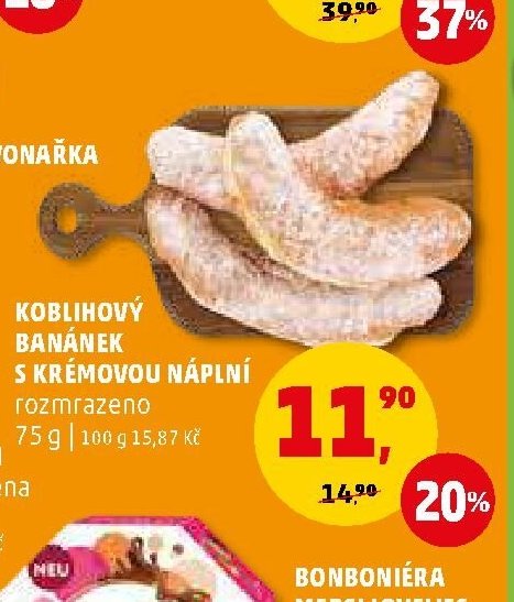 Koblihový banánek s krémovou náplní