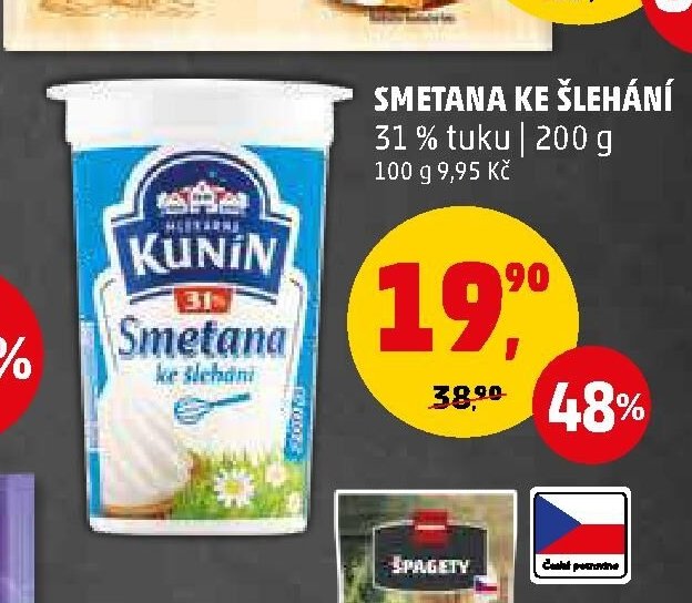 SMETANA KE ŠLEHÁNÍ 31 % tuku | 200 g