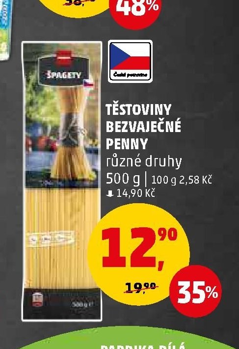 TĚSTOVINY BEZVAJEČNÉ PENNY různé druhy 500 g