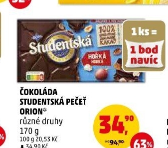 Čokoláda Studentská pečeť Orion