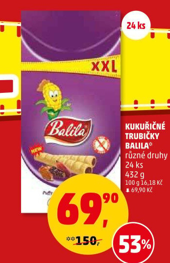 Kukuřičné trubičky bez lepku Balila