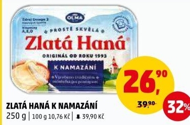 Margarín k namazání Zlatá Haná Olma