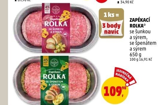 Rolka se šunkou a sýrem Snadné vaření Kostelecké uzeniny