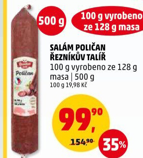 Salám Poličan Řezníkův talíř