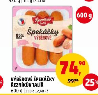 Špekáčky výběrové Řezníkův talíř