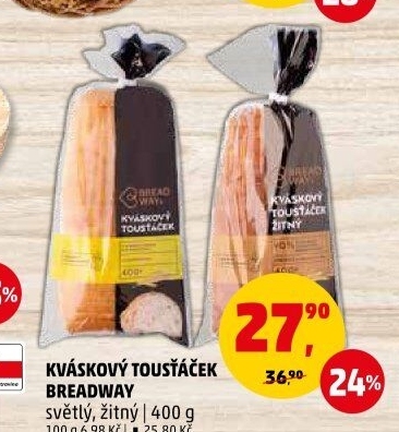 Toustový chléb kváskový žitný Breadway