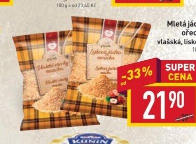Mletá jádra vlašská, lísková