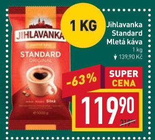 Mletá káva Standard Jihlavanka