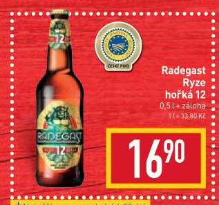 Pivo světlý ležák 12° Ryze hořká Radegast