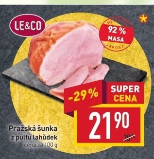 Šunka pražská nejvyšší jakosti LE&