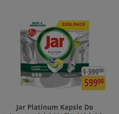 Jar Platinum Kapsle Do Automatické Myčky Nádobí Vše V Jednom Lemon, 125 Ks